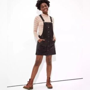 AE Black Corduroy Jumper Dress